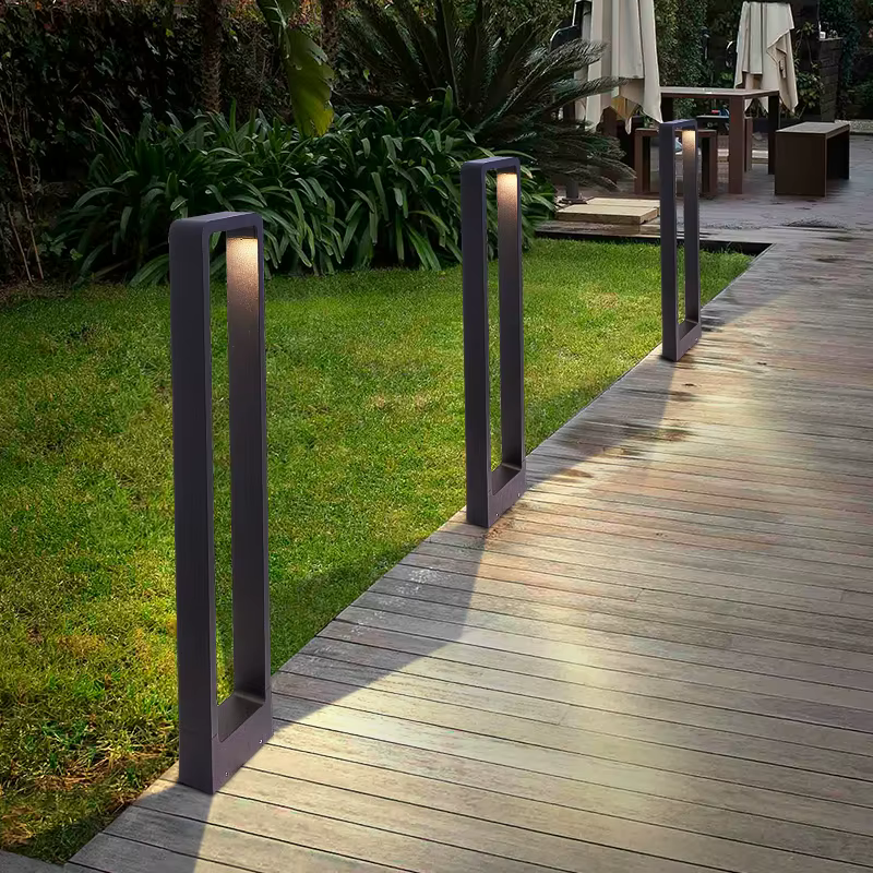 IP65 modern black aluminium bollard