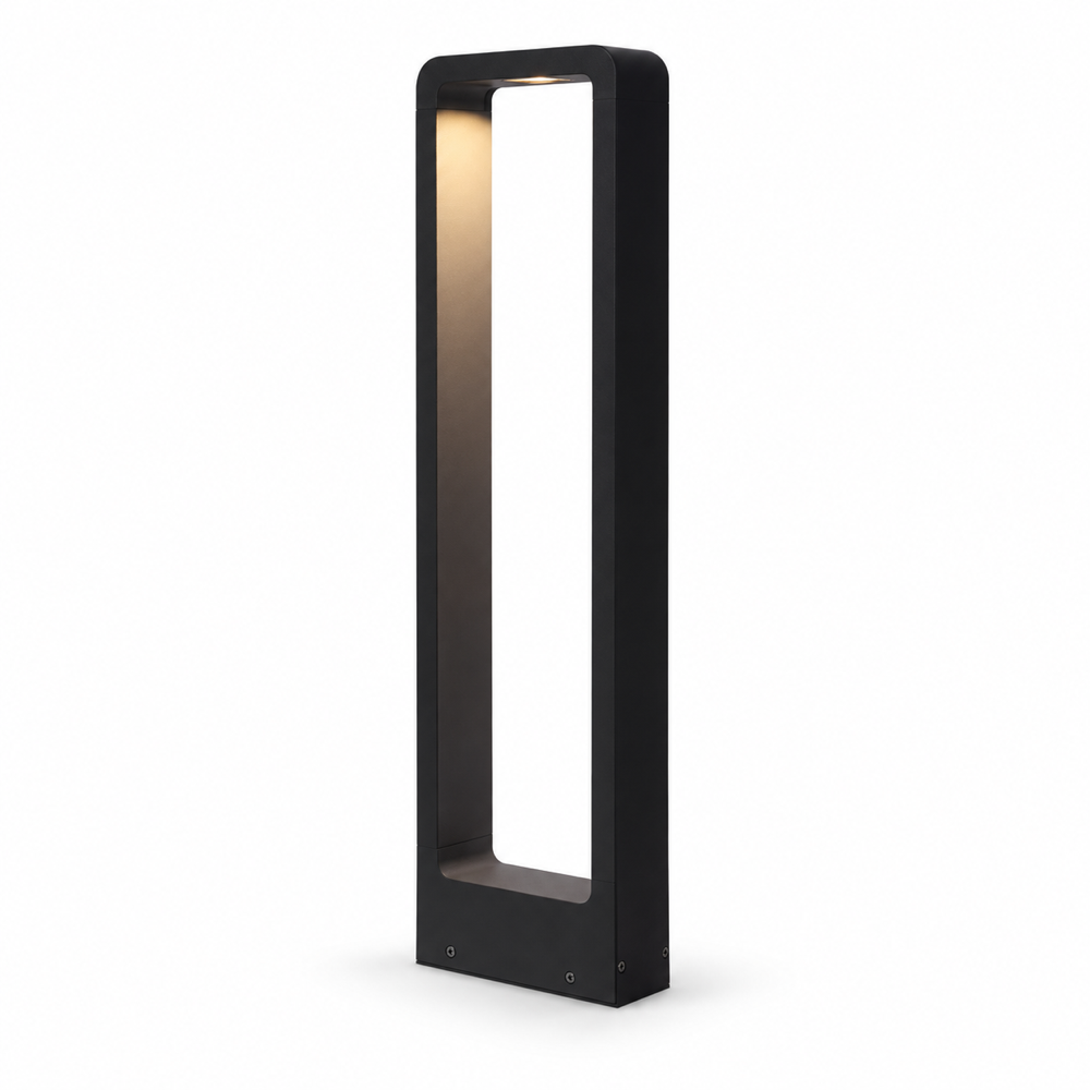 IP65 modern black aluminium bollard