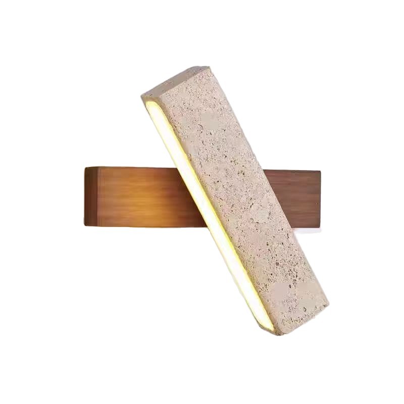 Wood and Stone Bedside Wall Light – Rotatable