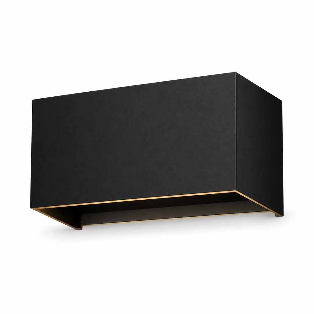 Black aluminium adjustable-beam outdoor wall light