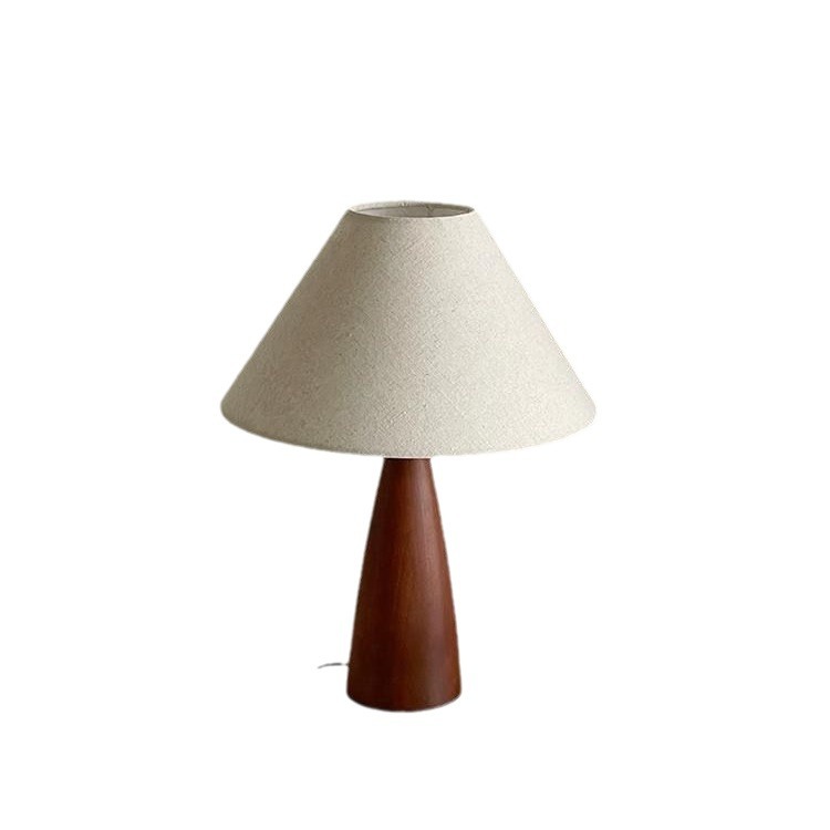 Tapered Wood & Linen Table Lamp