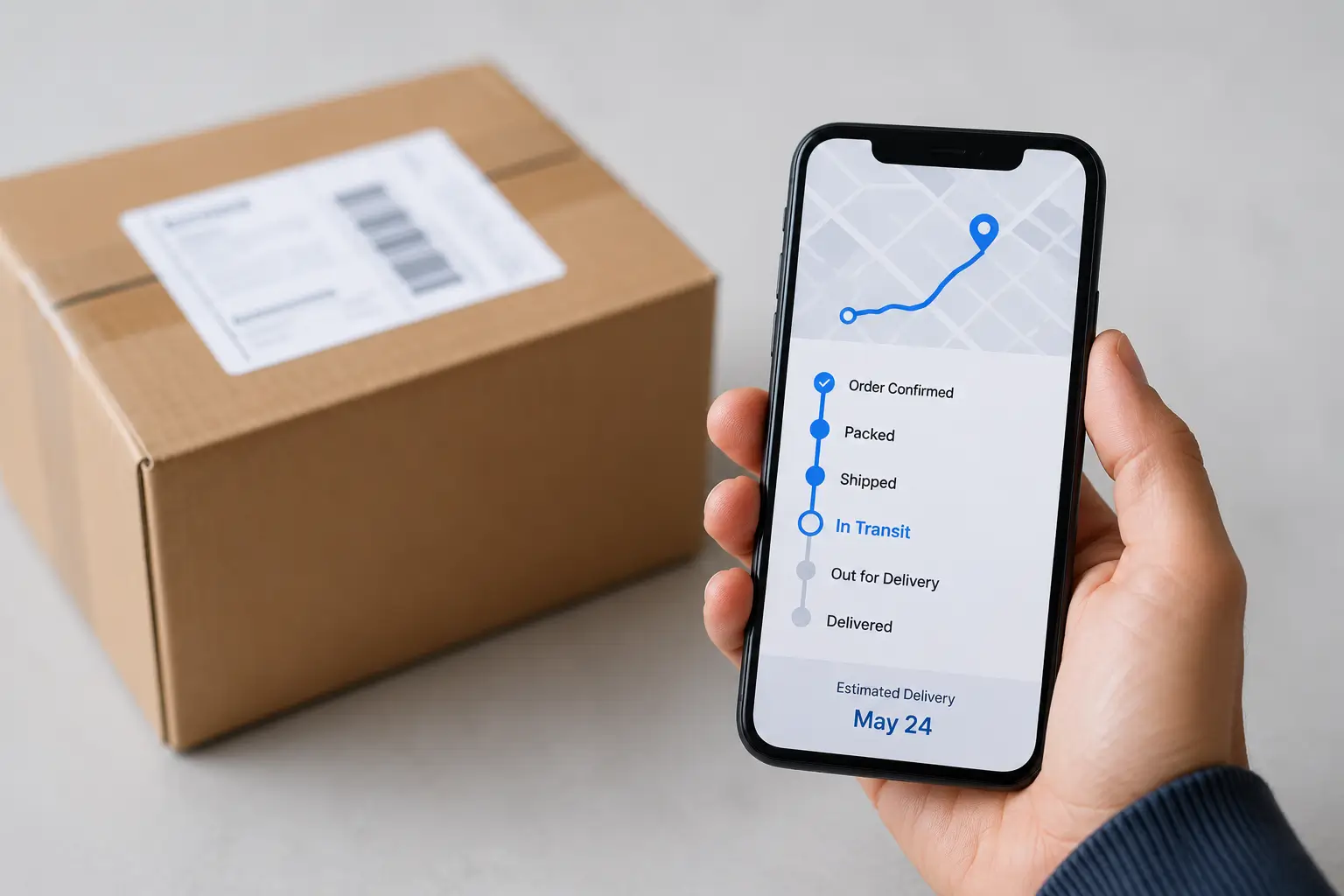 Delivery worker loading cartons for shipment