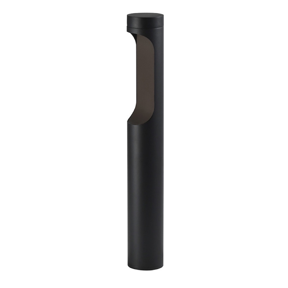 70 cm cylindrical black garden bollard