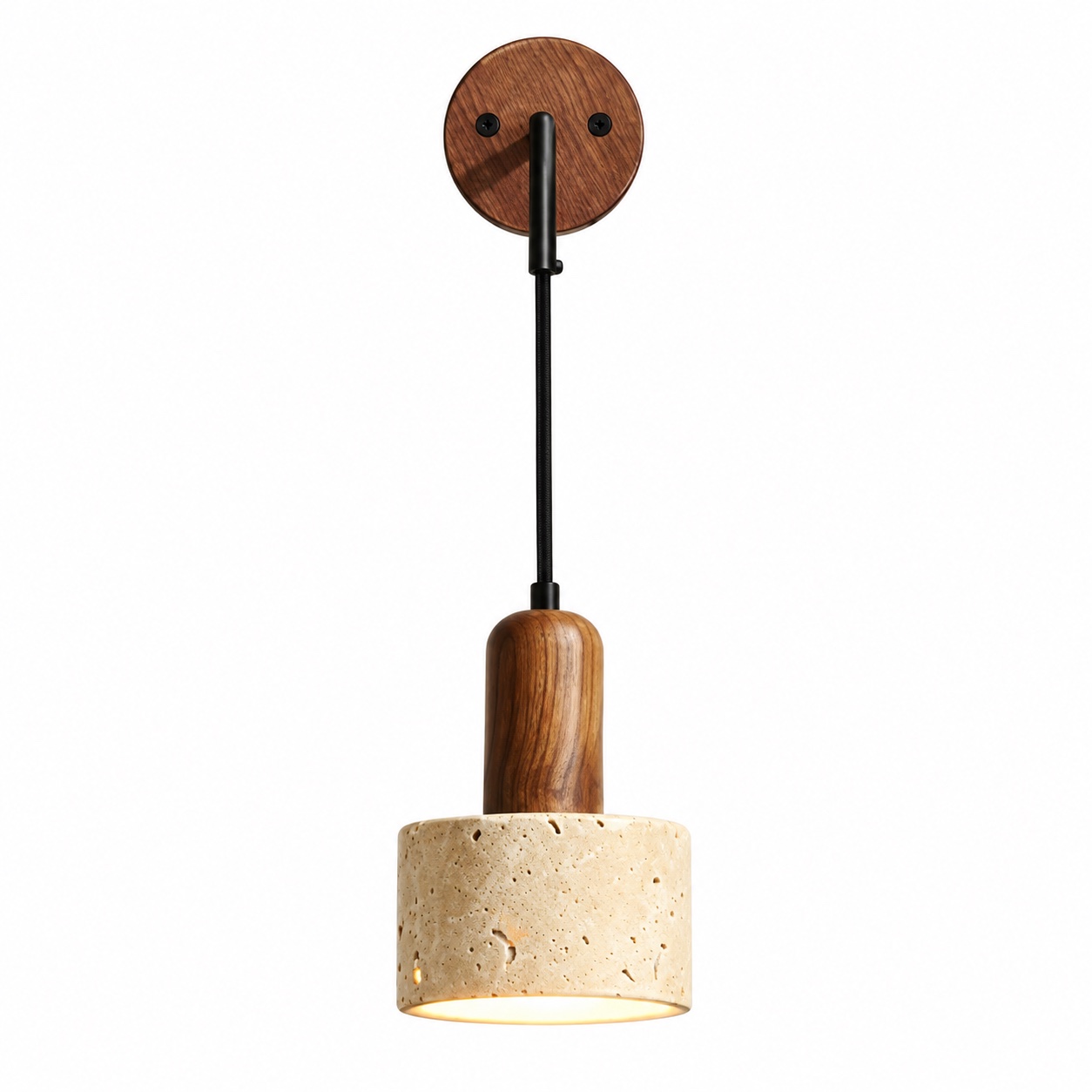 B-Nordic Stone and Wood Pendant on a white background