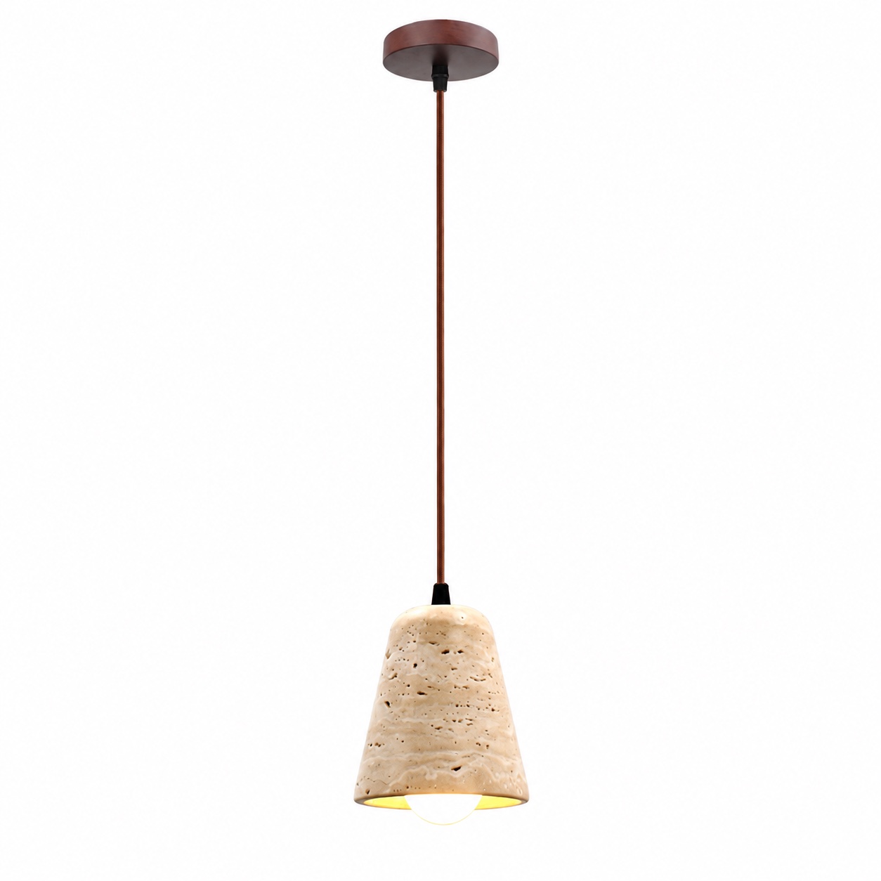 C-Nordic Stone and Wood Pendant on a white background