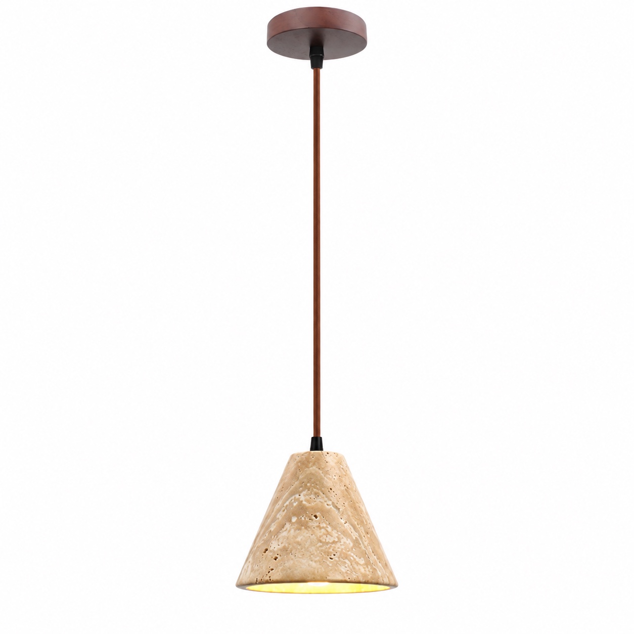 E-Nordic Stone and Wood Pendant on a white background